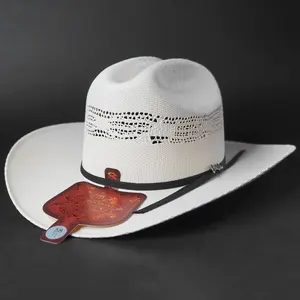Tombstone Bangora Chaparral Style 10x Straw Cowboy Hat Sombrero Estilo Sinaloa - Breathable