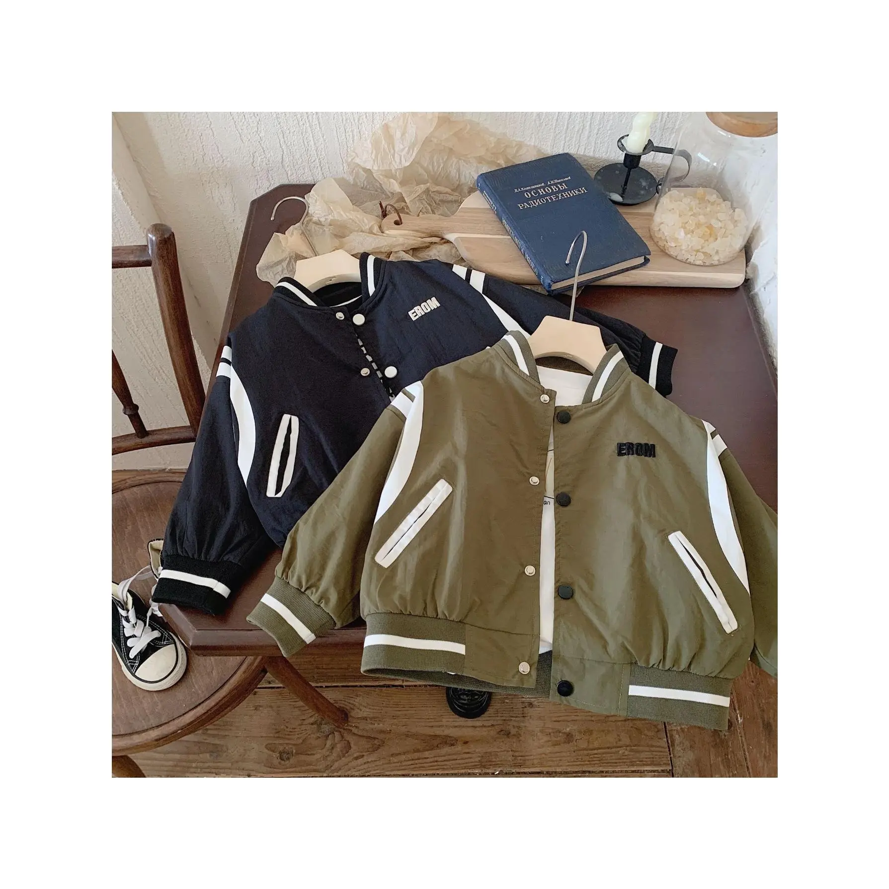 NEWBoys' Korean Style Soft Cardigan Sweater - Hooded Collar with Embellished Button-Free Jacket, Long Sleeve School Uniform & Playwear, Easy-Care Hand Wash/Dry Clean (No /) for Fall Winter, Korean School Outfit