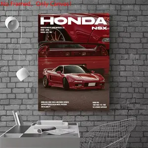 1 Piece/Set frameless canvas painting print poster,Luxury sports car art ，Honda NSX Car Poster， a perfect gift for cars loves, ideal gift for bedroom, living room, dorm hallway, kitchen, mural, wall decoration, room decor