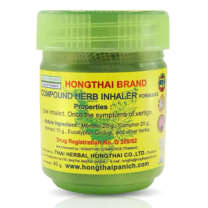 HONG THAI Traditional Thai Herbal Inhaler - Natural Health & Wellness Alternative Treatment with Sinus Relief