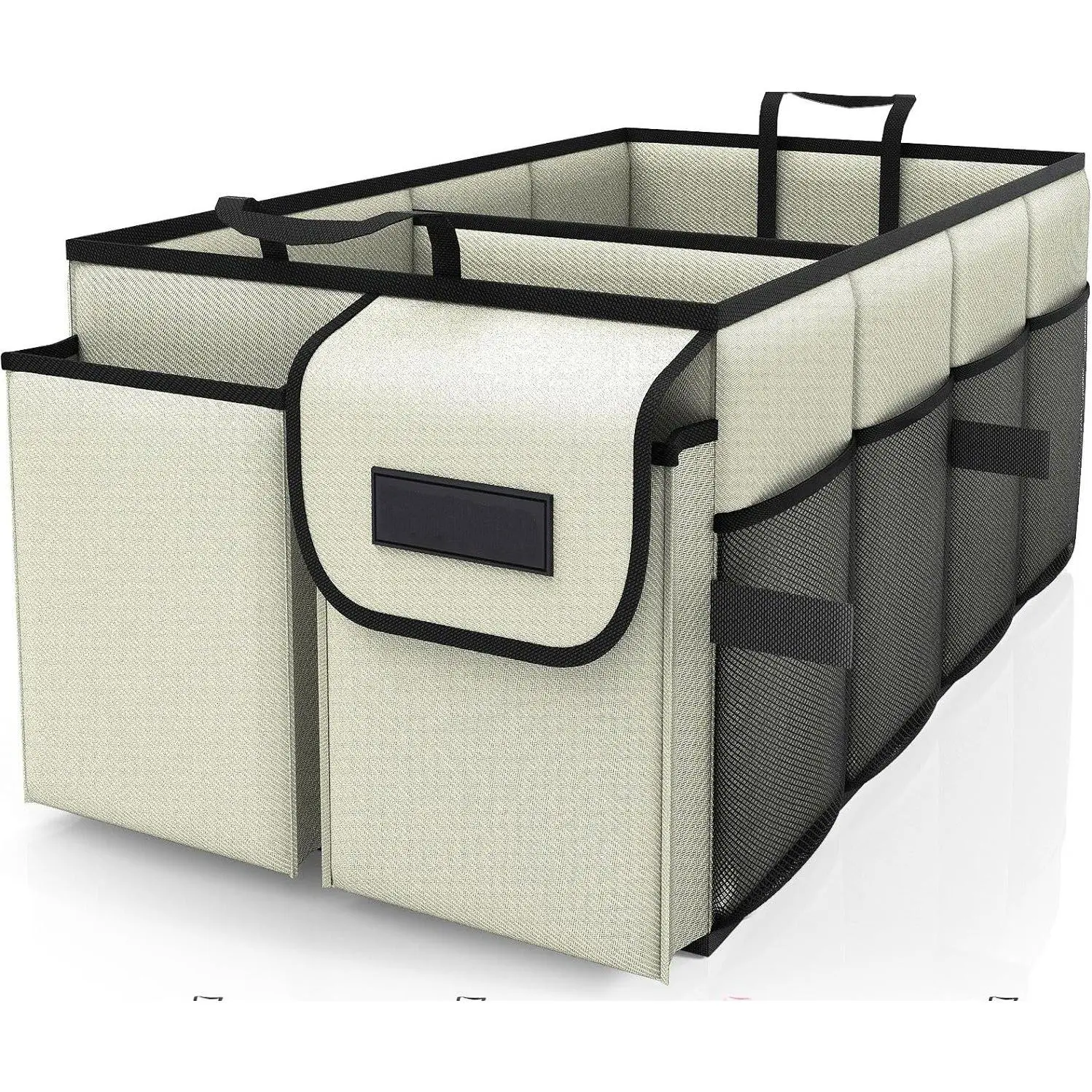 Trunk Organizer for Car - Large-Capacity Car Organizer, Foldable Trunk organizer for SUVs & Sedans, Sturdy Car Organization for Car Accessories, Tools, Sundries, 2 Compartments