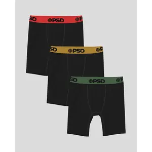 PSD Youth Boy's Holidaze Boxer Brief 3 Pack - Soft, Breathable and Stretchy Comfortable Cotton Underwear