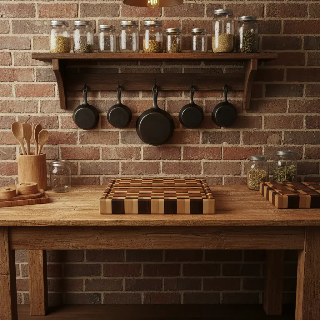 Handcrafted End‑Grain Butcher Block — 15x16x2" (Cherry, Hard Maple & Black Walnut)