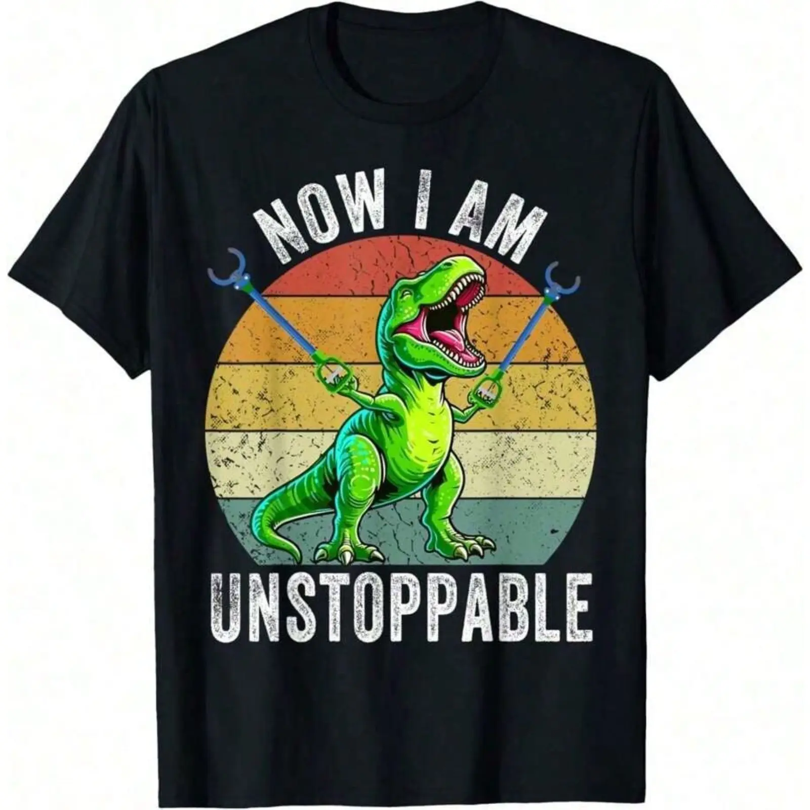 Casual T-Rex Graphic T-Shirt for Men | Funny Dinosaur Meme Streetwear in Breathable Cotton with a Round Neck and Short Sleeves