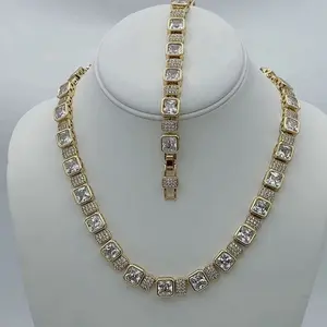 Rodriguezjewelry # 3631 Set Necklace (18 inches )- Bracelet - ( 7.5 inches ) (11mm)
