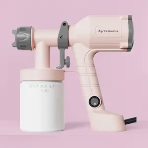 TILSWALL Pink Sprayer Dreamer 400 Ultra-Light Paint Spray gun with 500W Motor, 2 Nozzles 3 Patterns for Furniture Cabinets Walls DIY Projects Room Decor Home Renovation Mother's day gift outdoorfun