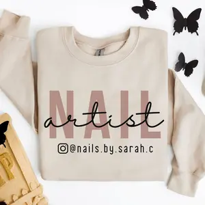 Personalized Nail Tech Sweatshirt, Custom Nail Artist Shirt, Custom Gift for Nail Tech, Nail Tech Salon Crewneck, Nail Technician Gift
