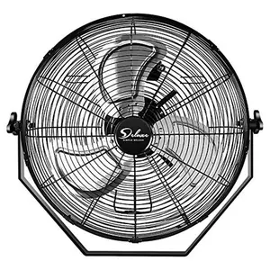 Simple Deluxe Industrial Wall Mount Fan, 3 Speed High Velocity Metal Fan with Newest Dual Ball Bearing Technology, Various specifications, Commercial or Residential for Warehouse, Workshop, Greenhouse, Patio, Factory, Basement , Black