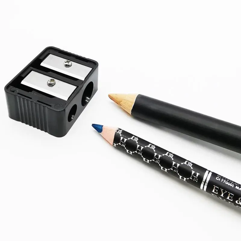 Dual Hole Beauty Makeup Pencil Sharpener Tools - Portable, Manual, No Batteries, with Debris Bin | Ideal for Eyebrow, Cosmetic, and Eyeliner Pencils