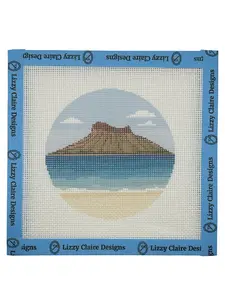 Diamond Head Crater 4-inch Round Needlepoint Canvas