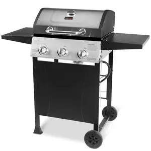 Grill Boss 27,000 BTU 3 Burner Propane Gas Grill w/Wheels, Cover, & Side Shelves