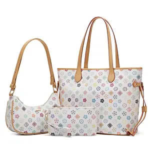 Handbags for Women Designer Fashion Purses Top Handle Satchel Shoulder Bags 3pcs with Small Wallet & Crossbody Bags Crescent Shoulder Bag Underarm