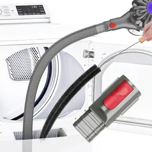 2 Count Dryer Vent Cleaner Kit Compatible with Dyson V7 V8 V10 V11 V15 or Higher Models and Dryer Lint Brush Vacuum Hose Attachment Power Lint Remover Refrigerator Coil Brush, Grey