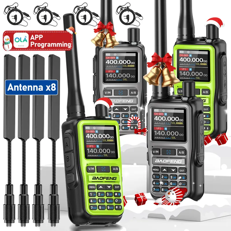 Baofeng UV-5R Mini Handheld Ham Two Way Radio, Rechargeable Walkie Talkies for Adults, APP Programming, NOAA Weather Alert, with Earpiece & USB-C Charger for Survival Hunting