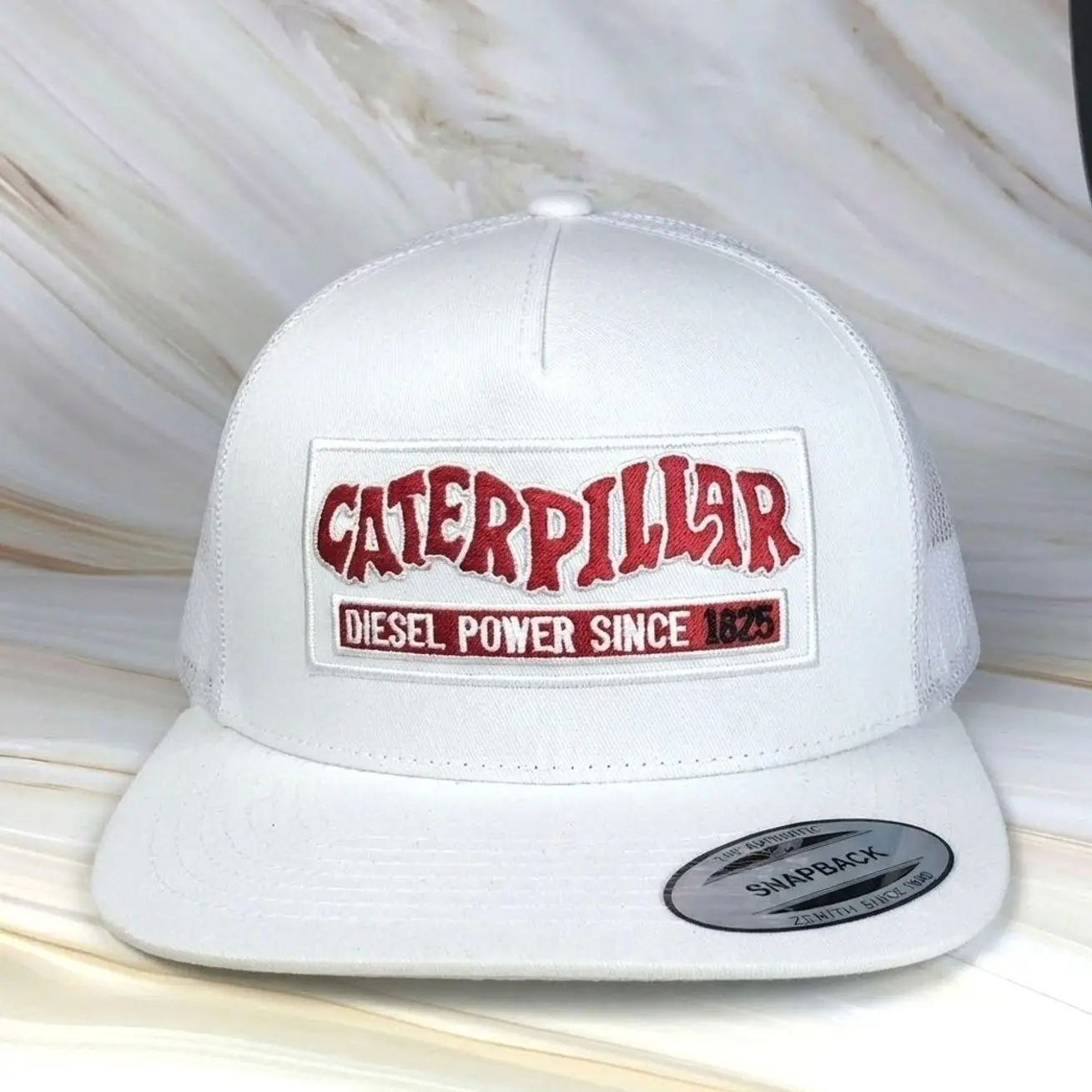 Caterpillar Embroidered Retro Hat Trucker Hat Many Colors Snapback Hat, Unisex Casual Street Style, Gift Idea For Her Him, Unisex Everyday Wear