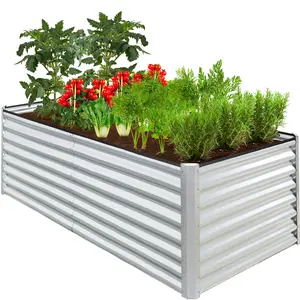 Best Choice Products 6x3x2ft Outdoor Metal Raised Garden Bed, Planter Box for Vegetables, Flowers, Herbs