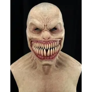 High Quality Creepy Old Man Latex Mask-RealisticWrinkle Details, White Beard,and Bareheaded Designfor Spooky Halloween Masquerade Halloween Horror Headgear Latex Clown Mask Devil Face Cover Terror Creepy Gagtooth Demon Halloween Mask Cosplay Costume Prop