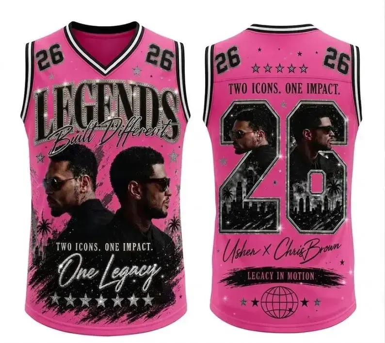 26 Legends Raymond & Brown Basketball Jersey, R&B Tour Hip Hop Graphic Tee, Unisex Fan Gift Streetwear Top Vintage Concert Style Shirt, Music Lover Gift, Streetwear Sleeveless T-Shirt, Festival Outfit Top