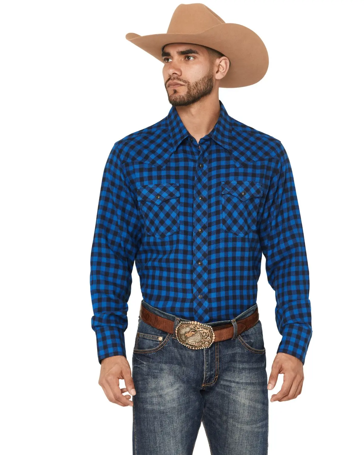 Wrangler Men's Retro Men'S Plaid Print Long Sleeve Snap Flannel Shirt - 112368070