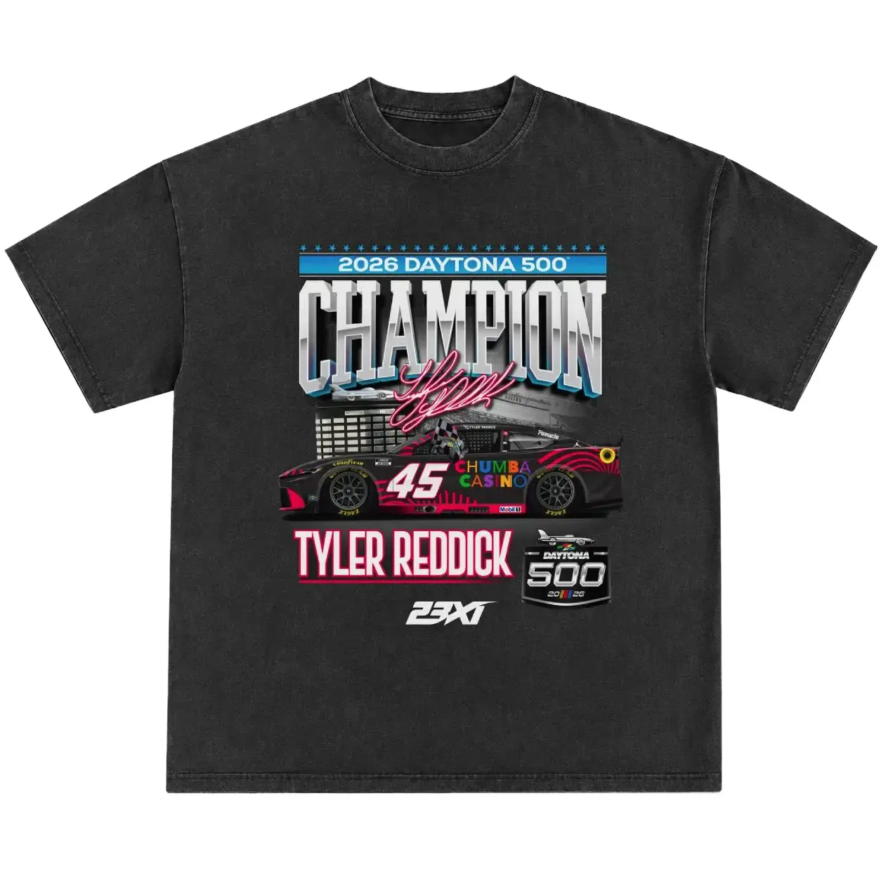 Tyler Reddick 2026 Daytona 500 Champion T-Shirt, Vintage NASCAR Racing Graphic Tee, Daytona Winner Motorsport Shirt for Men Women, Retro Race Car Fan Apparel - Menswear & Underwear - Men's Tops - T-shirts - Men's Short-sleeve T-shirts