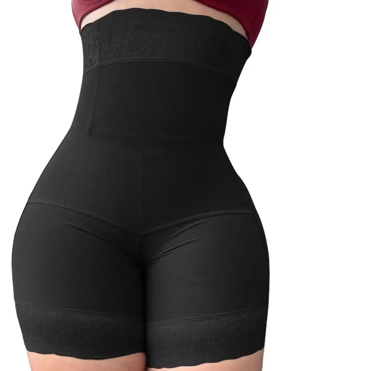 Women's Highwaist Girdle Curvy Faja Shapewear Shorts - Butt Lifter, 25% Spandex Nylon Blend, Breathable Smooth Fabric, Zippered Crotch Panties, Lady, Fit