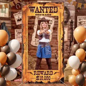 Western Cowgirl Wanted Poster, Cowgirl Costume Photo Prop, Wild West Photo Booth Prop, Party Decoration Supplies for Birthday Anniversary, Ornaments