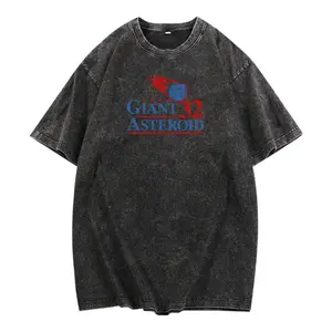Vintage Washed Cotton T-shirt Featuring Retro Space-Themed ‘GIANT ASTEROID 32’ Graphic Vintage Washed Cotton T-shirt Featuring Retro Space-Themed ‘GIANT ASTEROID 32’ Graphic