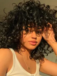 14inch Short Loose Curly Wigs for Women, Gorgeous Fluffy Wigs with Bangs, Synthetic Wigs for Party, Daily Use, Kinky Curly Wig, Curly Hair