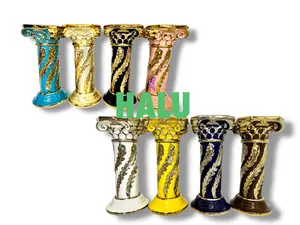 Pedestal Diseño de Petalos/ Base De Porcelana Para Santos / Santeria Pedestal