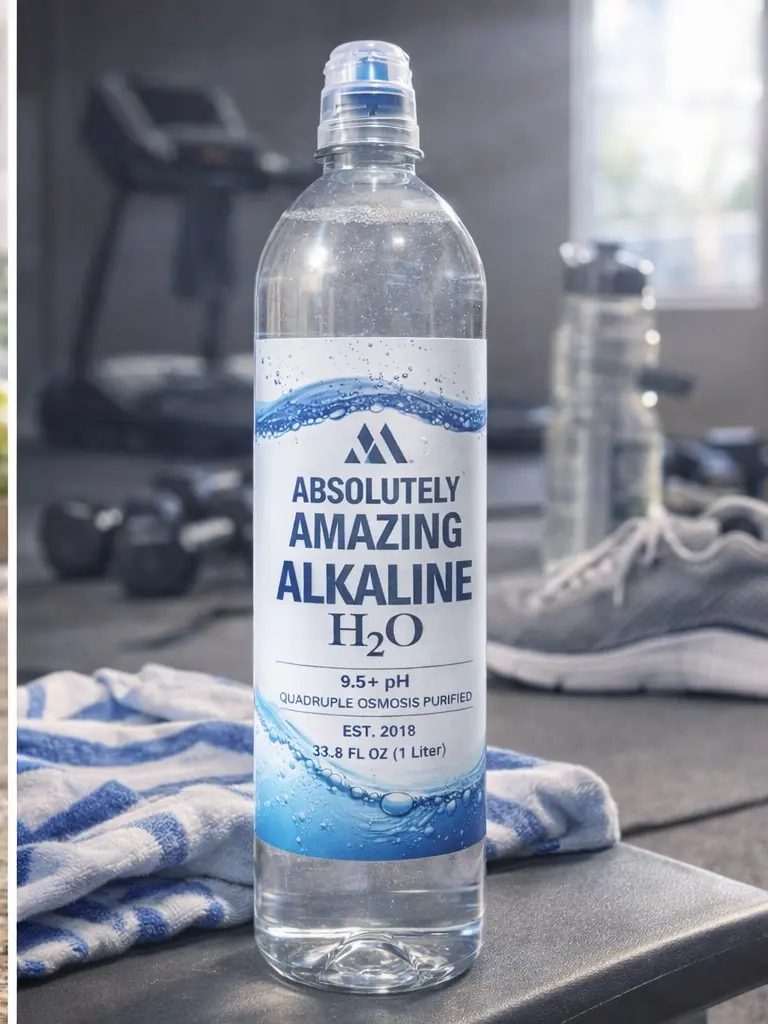 Absolutely Amazing Alkaline H2O 1 Liter Bottle Pack of 12 pH 9.5+ BPA-Free Organic Hydrogen Infused High-Quality Alkaline Water Beverage