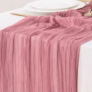 Polyester Cheese Cloth Table Runner, Perfect for Weddings, Parties, Outdoor Events, Banquets, Table Decoration