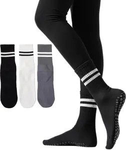 Irisbear Womens Pilates Socks with Grips Non Slip Yoga Socks Barre Gym Athletic Grippy Socks for Women