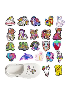 22pcs Cartoon Cute Lisa Frank Shoe Charms Footwear Decorations Accessories Set, Shoe Embellishment Set, Durable Lightweight Design, Ideal for Adults & Teens, Daily Use