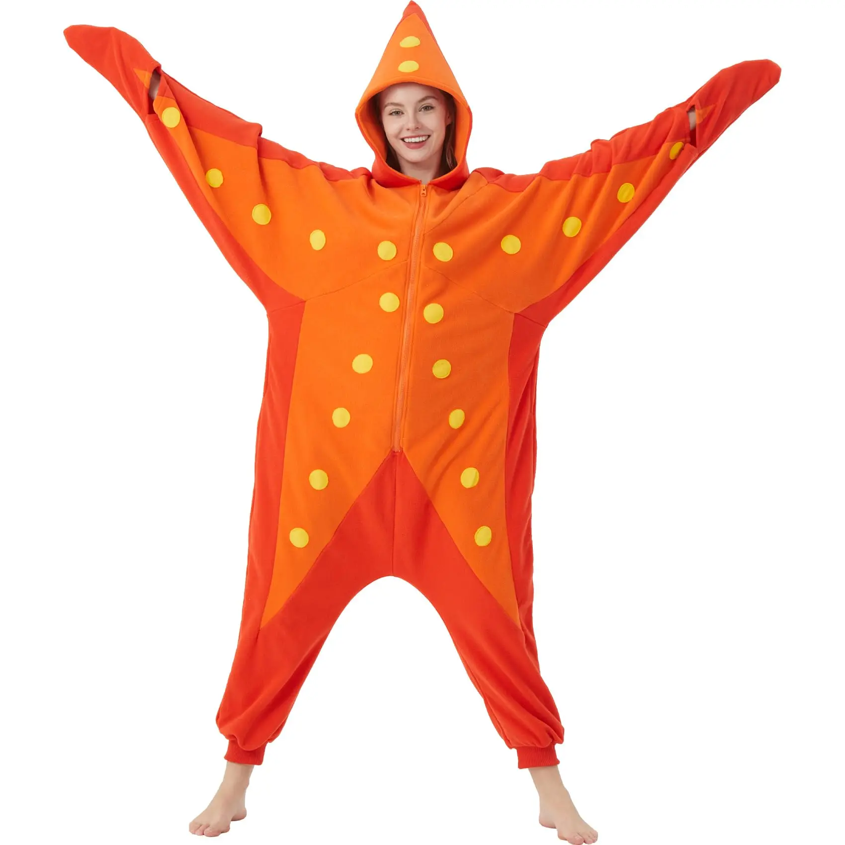 Women's Starfish Full Body Open Face Unitard Costume Bodysuit fursuit