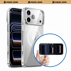 MAGIC JOHN for iPhone 17/Air/16/15 Pro Max Case with Adjustable Camera Cover Stand