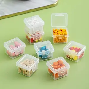 8 Pack Clear Plastic Pill Organizer Vitamin Organizer with Safety Lid, Stackable Home Travel Office Medication Storage Box, Durable Multi Compartment Container