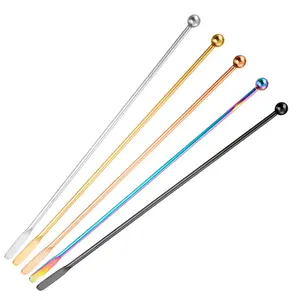 5 Pcs Stainless Steel Cocktail Stir Sticks – 19.5cm/7.68in drink stirrers for cocktails, milk tea and honey. Durable reusable bar accessories, perfect for home bar, café and party use.