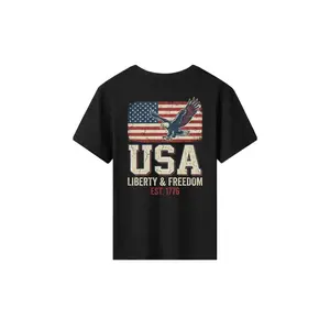 "USA Liberty & Freedom T-Shirt |   Vintage Bald Eagle American Flag Graphic Tee |   Est. 1776 Patriotic USA Shirt"