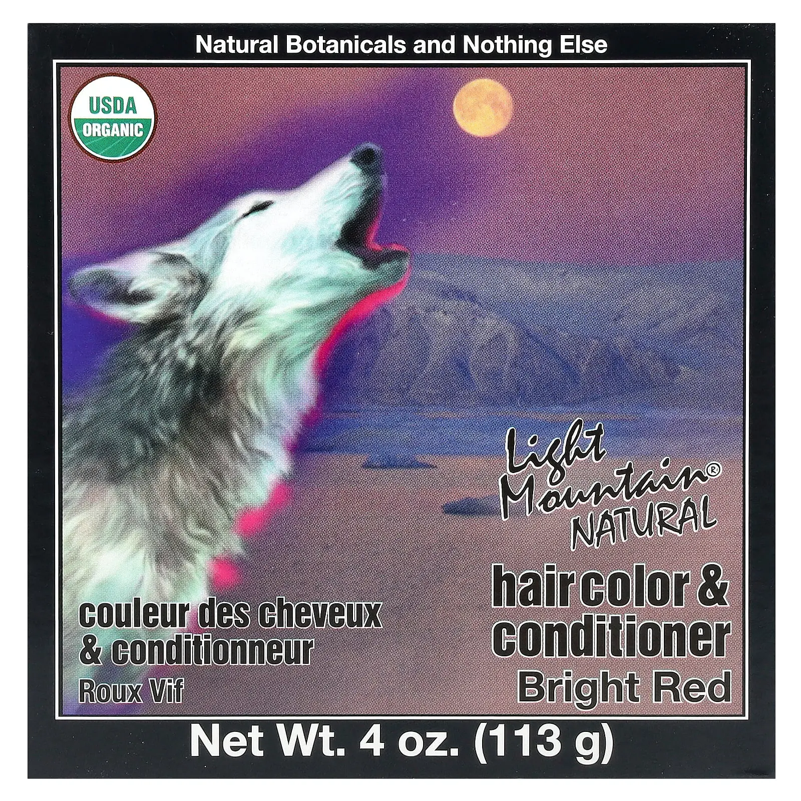 Light Mountain Natural Hair Color & Conditioner, Bright Red, 4 oz (113 g)