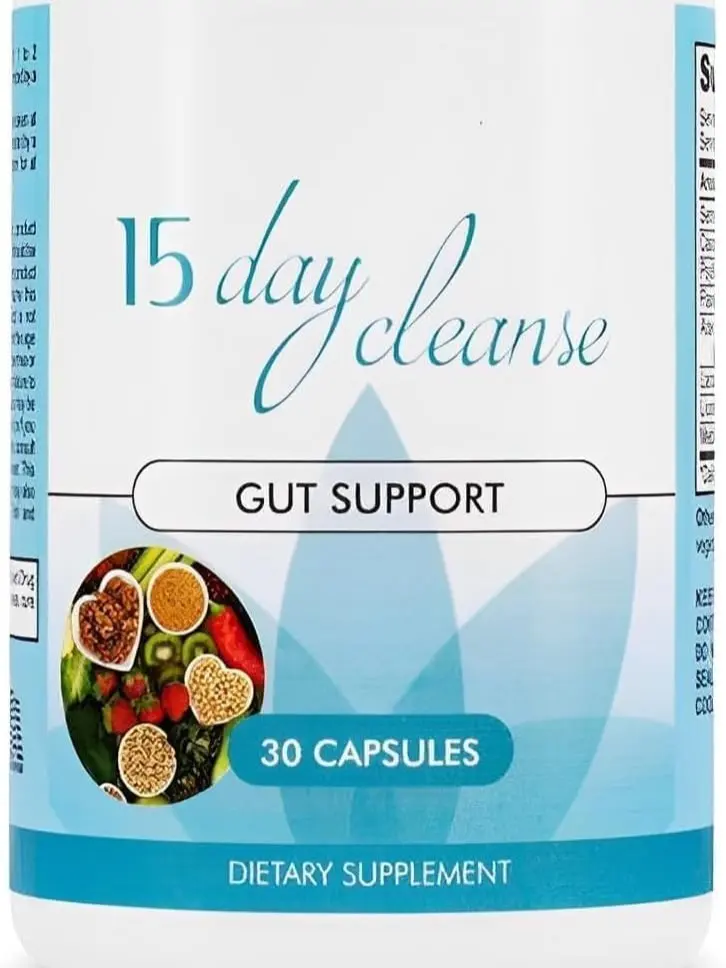 15 Day Cleanse - Gut and Colon Support | Caffeine Free | Advanced Formula with Senna, Cascara Sagrada, & Psyllium Husk | Non-GMO | 30 capsules