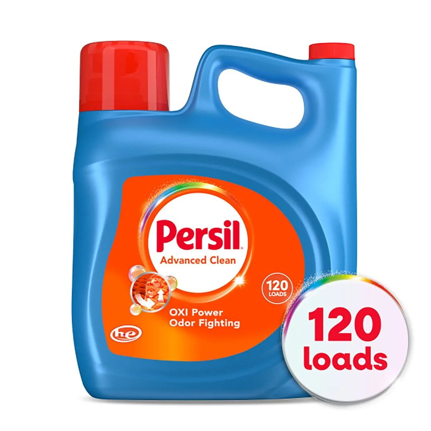 Persil Advanced Clean Oxi + Odor Liquid Laundry Detergent, HE Compatible, Powerful Stain Removal & Odor Fighting, High Efficiency, 201.6 fl oz, 120 Loads