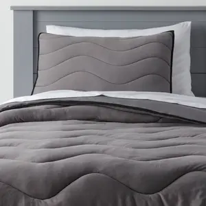Twin Gray Wave Kids' Comforter Set - Pillowfort