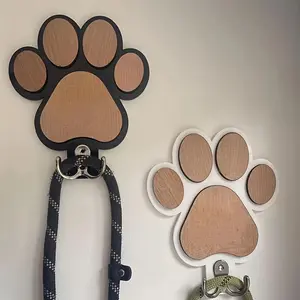 Handmade Wooden Paw Wall Hanger – Functional Home Decor Hook for Clothes & Pet Leash