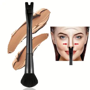 Double-Ended U-Shaped Nose Contour Brush – 2-in-1 Highlight & Powder Makeup Brush
