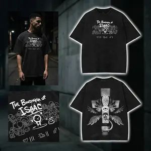 Binding of Isaac indie horror game Graphic Washed Tshirt, Hoodies 2 Sided Soft Cotton unisex Streetwear Tops 90s graphic tees