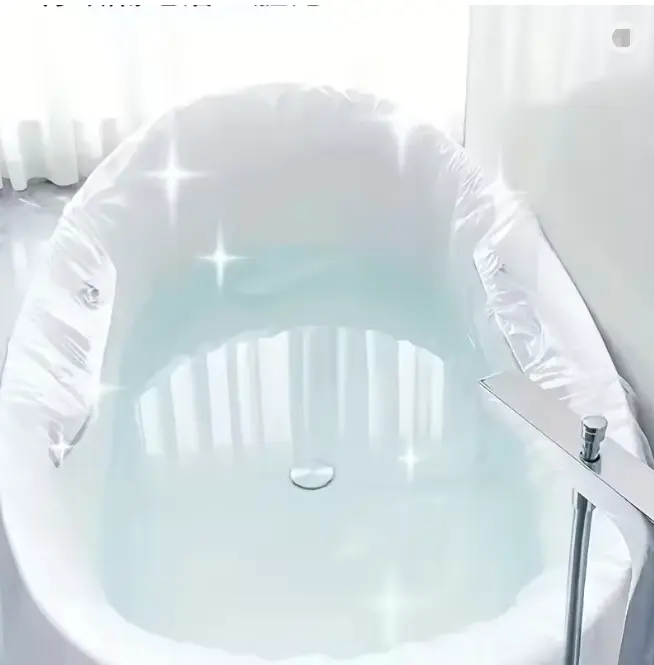 Extra-large disposable bathtub protective film, available in packs of 10/20/30 pieces, portable anti-fouling bathtub protector, suitable for use in homes, hotels, travel, and salon cleaning