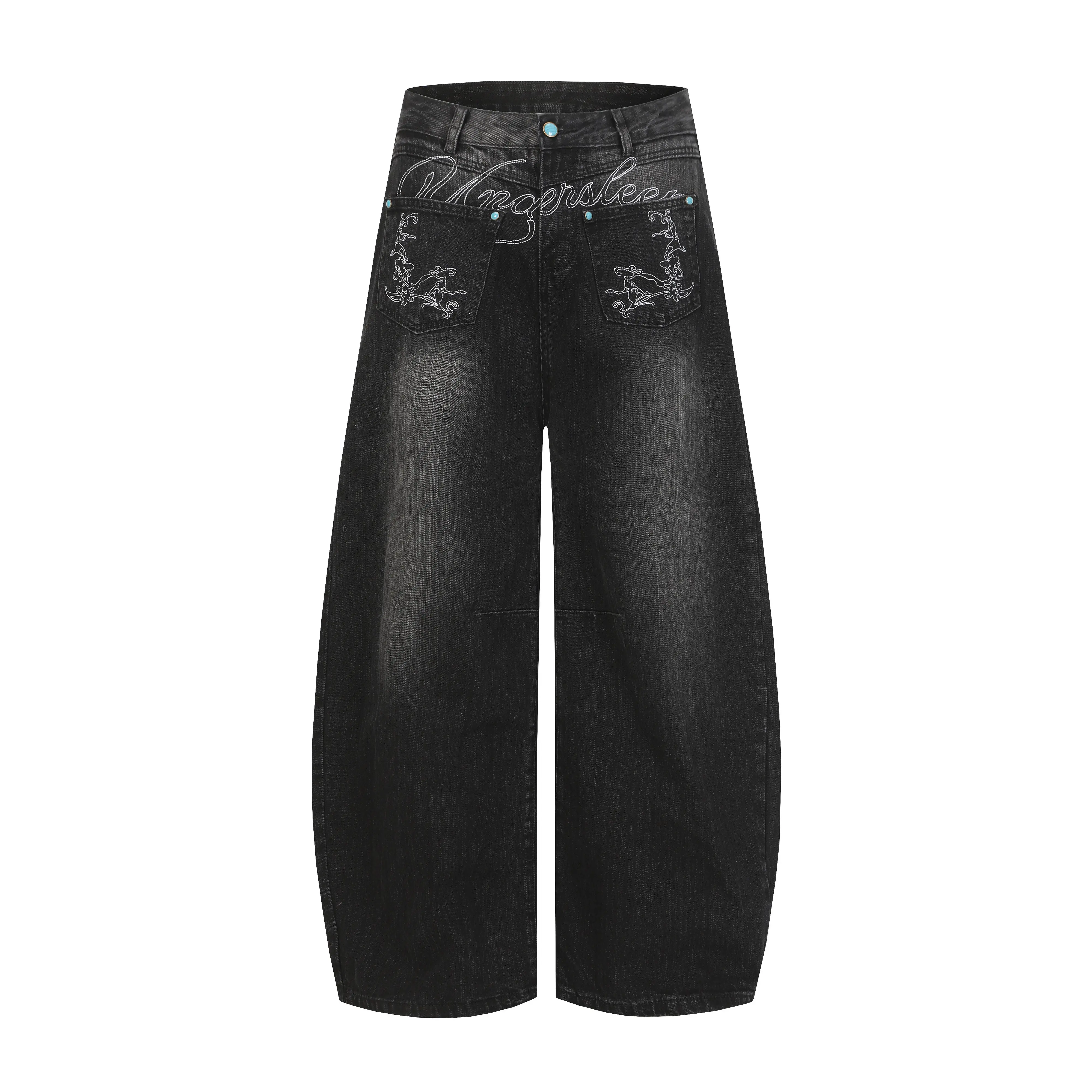 Inflation Baggy Washed Embroidered Denim Jeans 2026 Spring Summer New Arrival Mens Streetwear Fashion Pants Y2K Style Casual Hip Hop Outfit Inspo