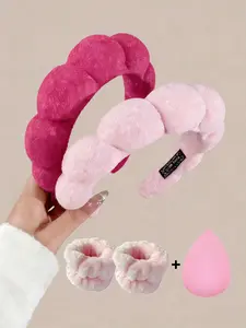 5-in-1 Cloud-Like Headband Set – Plush Soft, No-Slip & No-Pain. Effortless Chic Solid Colors for Skincare, Makeup, Work & Home