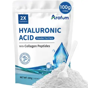 Hyaluronic Acid Powder with Collagen Peptides, Ideal for DIY Hydrating Serum & Skincare – 100g/3.52oz, Gluten-Free, No Preservatives
