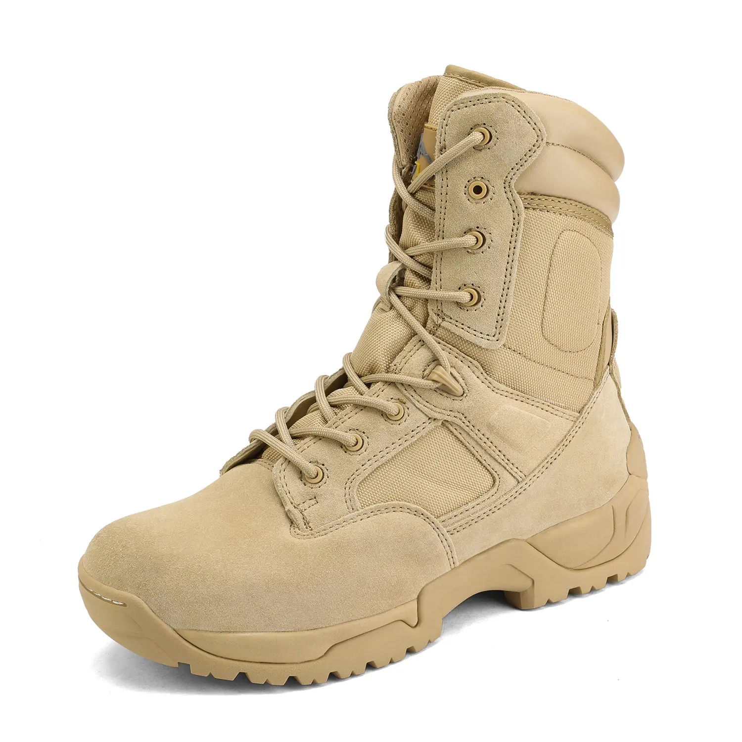 NORTIV 8 Men's Tactical Cuban Heel Leather Boots, Closed-Toe Work Footwear with Side Zipper, Foam Insole & Non-Slip Rubber Sole, Shoe, Walking Shoes, Worker, Shock Absorbing Work & Safety Footwear, Sturdy Work & Safety Footwear